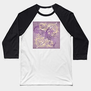 Gold Purple Filigree Baseball T-Shirt